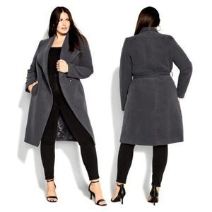 City Chic‎ Women's Sassy  LIned Military Coat